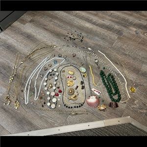 70 piece wearable jewelry lot, over 2 pounds in box!